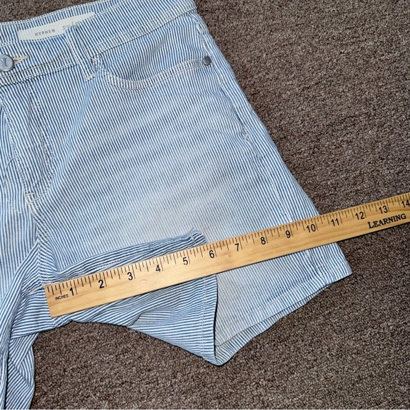 Anthropologie Pilcro and the Letterpress HYPHEN Blue White Stripe Shorts Size 27 - Picture 8 of 13